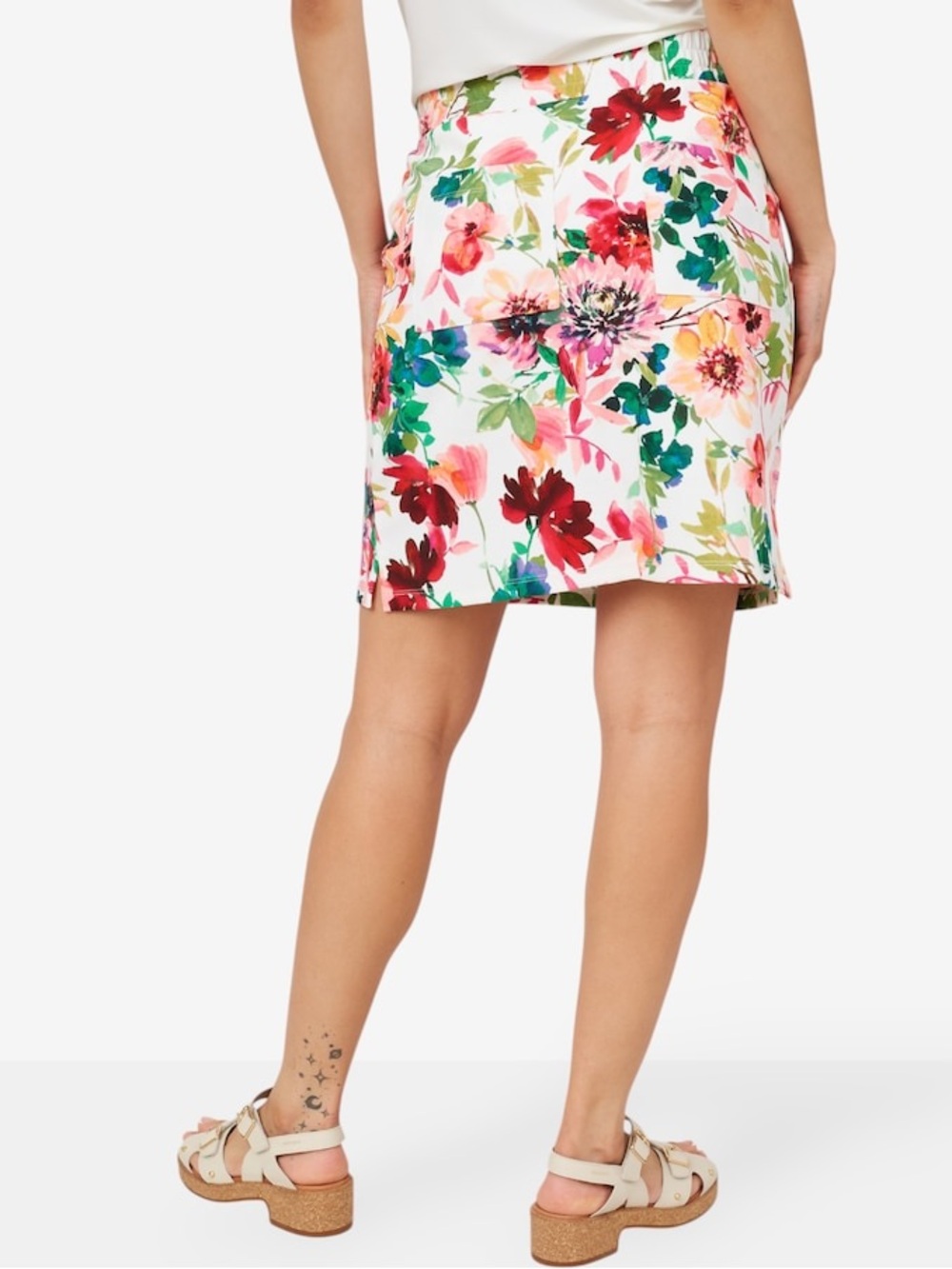 Nina Leonard Floral Pull-On Skort Watercolor Print Size 3X - Picture 8 of 8
